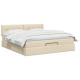 vidaXL Ottoman Bed with Mattress Cream 180 x 200 cm Fabric