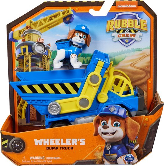 Rubble & Crew - Wheeler’s Kiepwagen met speelfiguur en beweegbare onderdelen - PAW Patrol speelgoed