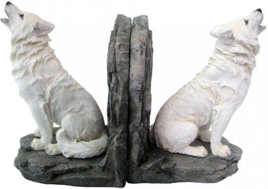 Nemesis Now Boekensteun wolven - Wardens of the North 20.3cm