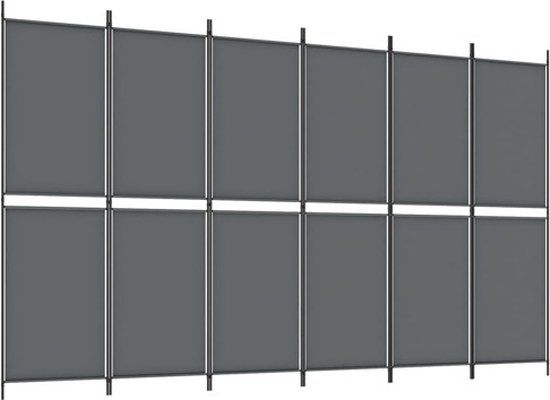 vidaXL Kamerscherm met 6 panelen 300x180 cm antracietkleurig