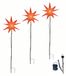 OEM 3D-LED-ster, set van 3, rood, diameter 27 cm, waterbestendig, met timer