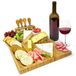 Grand plateau à fromage et planche à charcuterie ensemble cadeau avec couteaux et support
