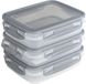 Sunware Club Cuisine diepvriesdozenset met clips set van 3 0,7L transparant grijs
