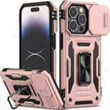 Hoes iPhone Roségoud Armor Anti-fall Slide Camera Kickstand Case