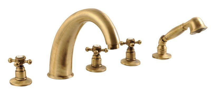 Reitano Rubinetteria ANTEA Badrandcombinatie 5-gaats mengkraan, brons