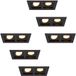 HOFTRONIC Set van 6 Fresno Dubbele Inbouwspots Rechthoek Zwart