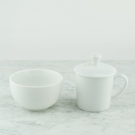 TeaLogic Tea Tasting Set brew kop met deksel en kom porselein