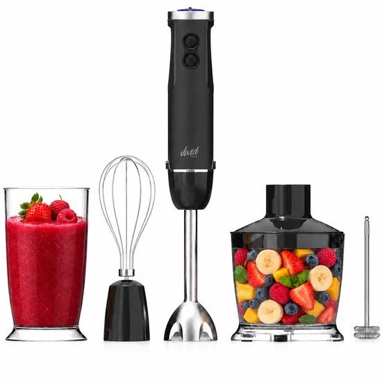 Vivid Green Staafmixer 5-in-1 Set - 1000W - Zwart