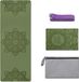 Bol Tapis de yoga, 1 & 1,5 mm, tapis de voyage pliable, fin, léger, serviette de yoga écologique, lavable, avec sac de transport, sangle de transport, portable, tapis de fitness, imitation daim et caoutchouc naturel, tapis de yoga pour hot yoga, vert