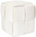 HOME DECO FACTORY Poef/krukje Cocoon - ribstof - creme wit - 36 x 36 x 38 cm - vierkant