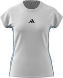 adidas ESSENTIALS 3-STRIPES SINGLE JERSEY TEE, white/icey blue, XXS
