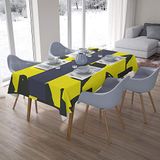 Bonamaison Tafelkleed, Anti-Mold, Sneldrogend, Waterdicht, 100% Polyester Tafellaken, Neon Geel, Rook, 140 x 200 Cm