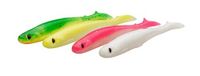 Savage Gear Slender Scoop Shad Mix - 4 stuks, Helder Water Visaas, Ideaal voor Baars, Snoekbaars, Snoek, Perfect voor Zoetwaterschroeven, Smelt, Groen Zilver, Voorn, Motorolie Helder Water Mix 11 cm