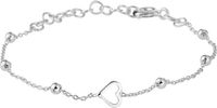 Yep Yep Armband Hart 1,0 mm 13 + 3 cm - Zilver