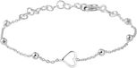 Yep Yep Armband Hart 1,0 mm 13 + 3 cm - Zilver