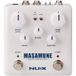 Nux NBK-5 Masamune Booster & Compressor Pedaal, Elektrisch Gitaar Effecten Pedaal (Effecten Controle met Boost Level, Drive, Blend & Sustain Controls, 4 Schakelaars, 9 VDC Stroomvoorziening), Wit