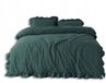 Bol Stonewashed Housse de couette en coton 200x220cm avec volant - Vert foncé
