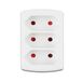 Duitse 3-weg adapter, 10 A, wit
