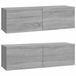Meubles TV muraux 2 pièces 100x30x30 cm bois gris couleur chêne sonoma