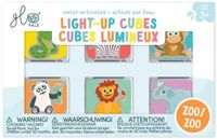 Glo Pals - Zoo - Light-Up Cubes - Bath Toy - Sensory Play - 6 Pieces