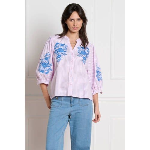 LOLALIZA gestreepte blouse roze