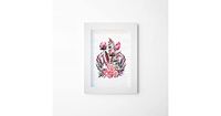 Homemania Foto met natuurlijke lijst, bloemen, muurkunst, voor woonkamer, meerkleurig, 30 x 3,6 x 40 cm, HOMRK-FRAME-003, polyester, MDF
