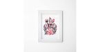 Homemania Foto met natuurlijke lijst, bloemen, muurkunst, voor woonkamer, meerkleurig, 30 x 3,6 x 40 cm, HOMRK-FRAME-003, polyester, MDF