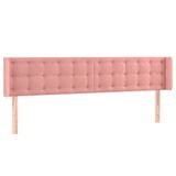 VidaXL Hoofdbord met randen fluweel roze 183x16x78/88 cm