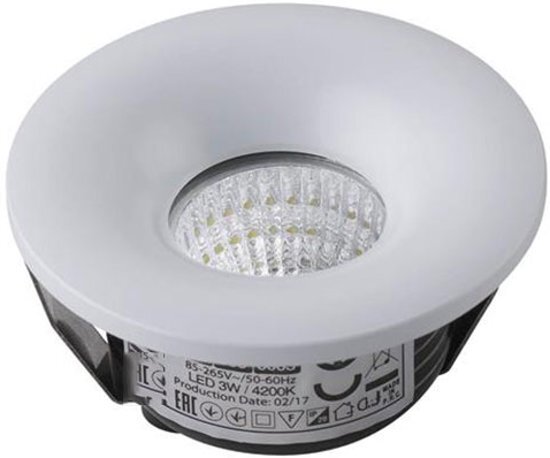 BES LED LED Veranda Spot Verlichting - Inbouw Rond 3W - Natuurlijk Wit 4200K - Mat Wit Aluminium - Ã˜48.5mm