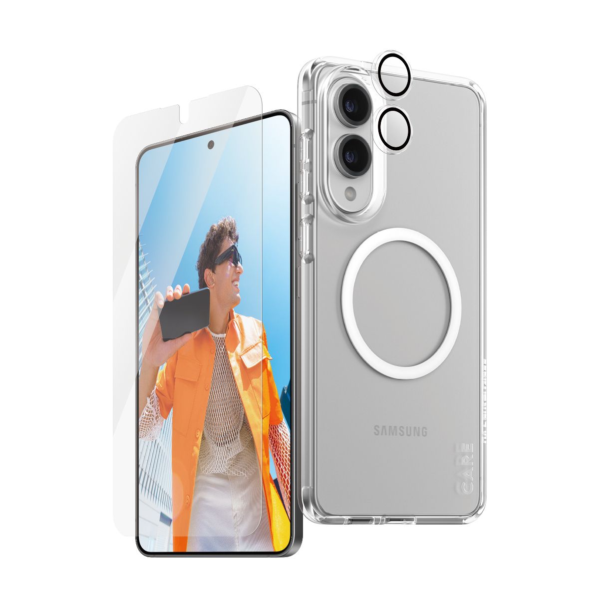 PanzerGlass CARE by Flagship 3-in-1 Bundle Samsung S25 Edge Transparante schermbeschermer