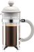 Unyqoos® Cafetière à piston – 0,35 litre, verre borosilicaté, système anti-goutte, filtre en acier inoxydable, couleur crème, acier chromé et nylon, lavable au lave-vaisselle