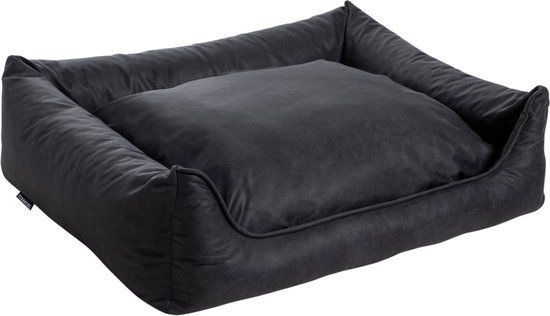 MaxxNobel Orthopedisch Hondenkussen Lederlook/Teddy Zwart - M - 100x80cm