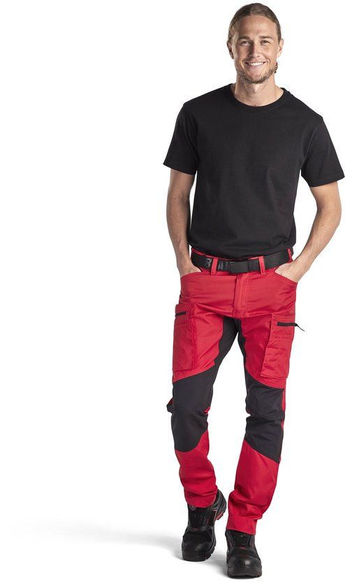 Blåkläder Service werkbroek met stretch 1459-1845 - Rood/Zwart - C44