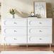 REDOM - Dressoir - Ovale Fronten En Metalen Poten - Modern - Voor Woonkamer Of Slaapkamer - Blanc - 120 x 40 x 75 cm