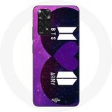 Maniacase Hoesje voor Xiaomi Redmi Note 11 4G Bangtan Sonyeondan Logo BTS En Logo ARMY I Purple You