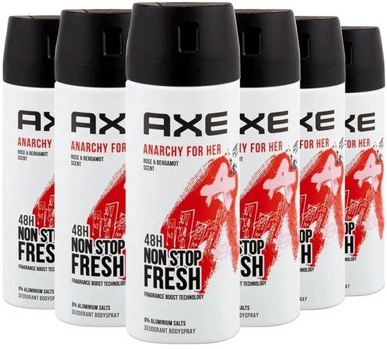 Axe Anarchy for Her Body Spray - 6 x 150ml - Deodorant - Value Pack
