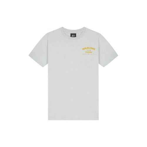 Malelions T-shirt met backprint grijsblauw