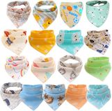 SLOSH 17 Baby Slabbetjes, Bandana, Geboorte, Meisjes, Jongens, Katoen, Kinderen, Unisex (17 Stuks voor Unisex), Veelkleurig, 17 Stuks (Lot van 1)