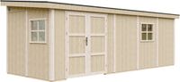 Timbela M941B - LP SmartSide Tuinhuis op houtbasis - 14,3 m² - 648x248xH231 cm - zonder vloer en zijwand (totaal 3 wanden)