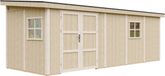 Timbela M941B - LP SmartSide Tuinhuis op houtbasis - 14,3 m² - 648x248xH231 cm - zonder vloer en zijwand (totaal 3 wanden)