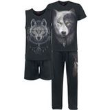 Spiral Icecat Spiral Pyjama - Wolf Chi - S tot XXL - voor Mannen - zwart