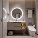 Miroir LED rond pour salle de bain, 90x90 cm, avec écran tactile, variateur d'intensité et fonction anti-buée