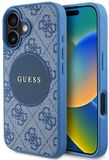 GUESS 4G Circle Classic Logo MagSafe Hoesje voor iPhone 16 - Blauw