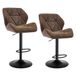 WOLTU Barkrukken Donkerbruin Set van 2 in Kunstleer en metaal,360°Draaistoel Verstelbare Barstoelen met Rugleuning En Voetensteun,BH287dbr-2