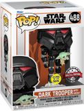 Funko Pop Star Wars: The Mandalorian - Dark Trooper With Grogu (Glow in the Dark) #488