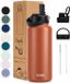 VANN® Bouteille à boire en acier inoxydable à 3 parois 1 Litre avec paille pour adultes – Avec 5 accessoires – Thermos – 24 heures froid/12 heures chaud – Rouge – VANN Ultimate Bottle®