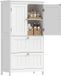 Homcom Badkamermeubel met 2 lades, verstelbaar legplank, wit