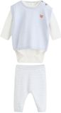Next Jongens Babyset van gebreid rompertje en broek Blauw