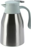Excellent Houseware Koffiekan thermoskan - 1L - dubbelwandig - kunststof - groen - D14,5 x H26 cm