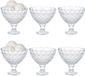 Excellent Houseware Coupes à glace / coupelles à dessert sur pied - set de 6 pièces - verre - 200 ml - transparent